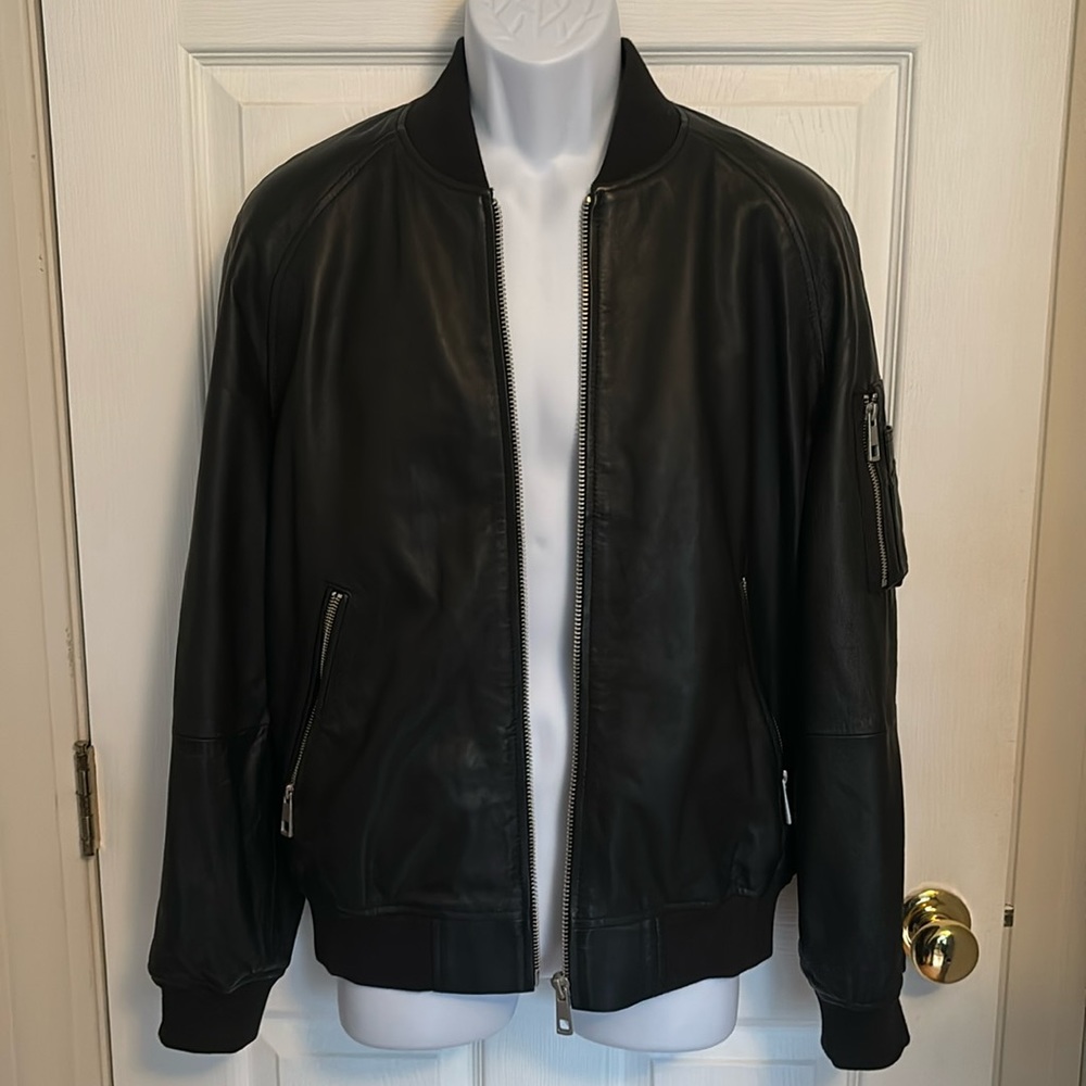 ASOS Black Leather Bomber Jacket